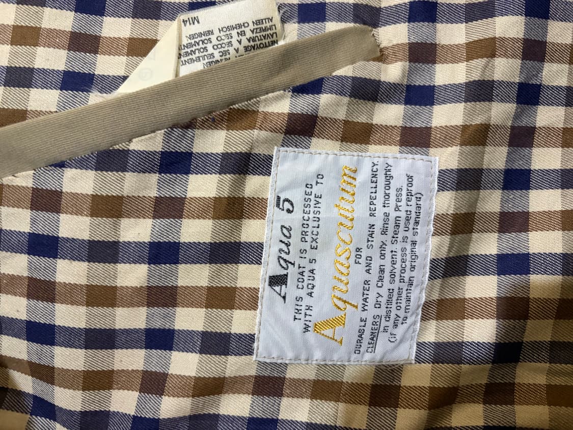 95-100) 80s 아쿠아스큐텀 트렌치코트 상품이미지4