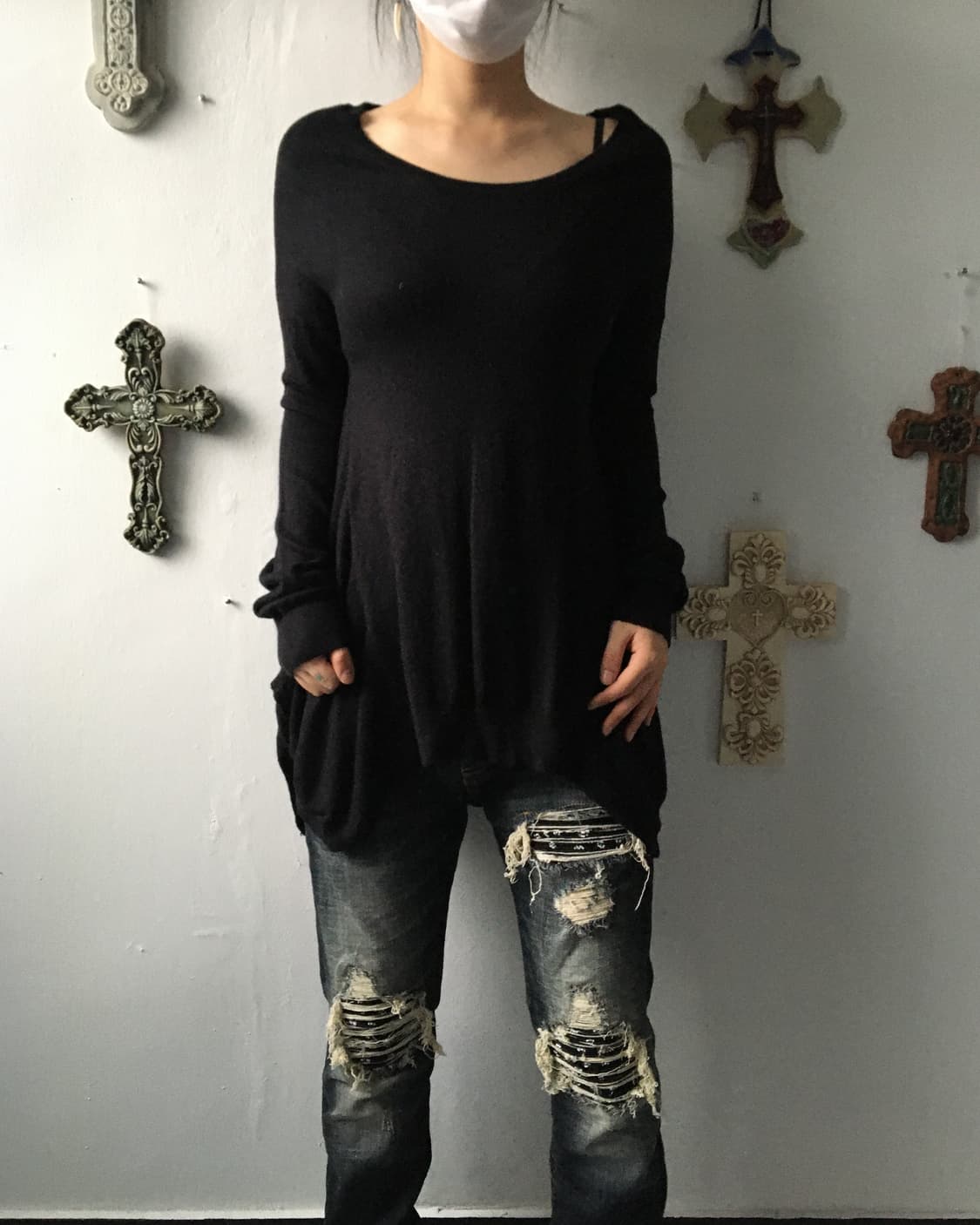 Unbalanced woolen knit 상품이미지1