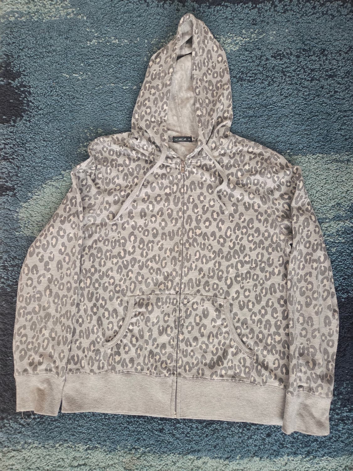 JPN레오파드 실버 벨벳호피 갸루 후드집업 y2k 95사이즈 상품이미지2