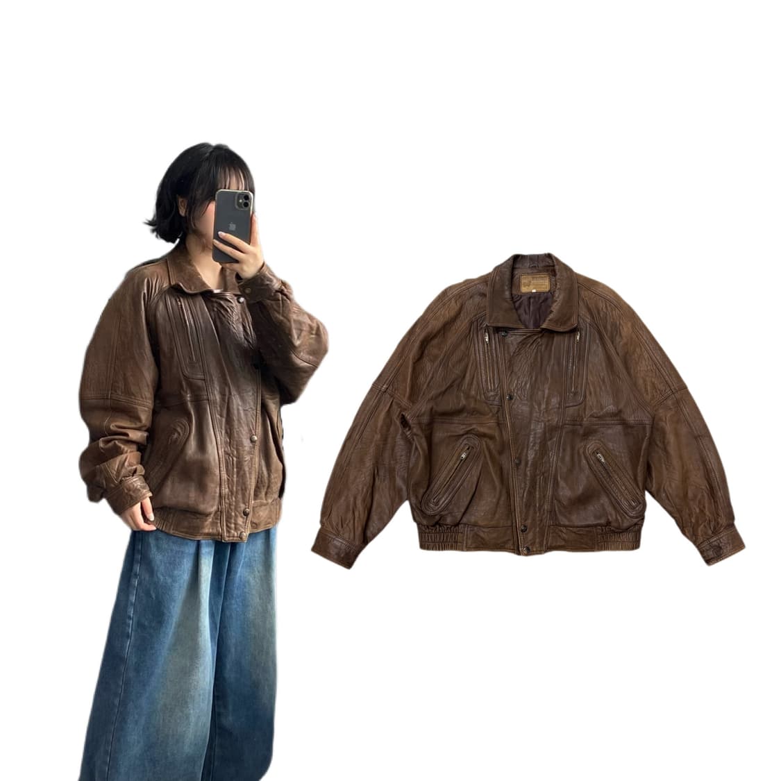 양가죽 리얼레더 빈티지 봄버 가죽자켓 상품이미지1