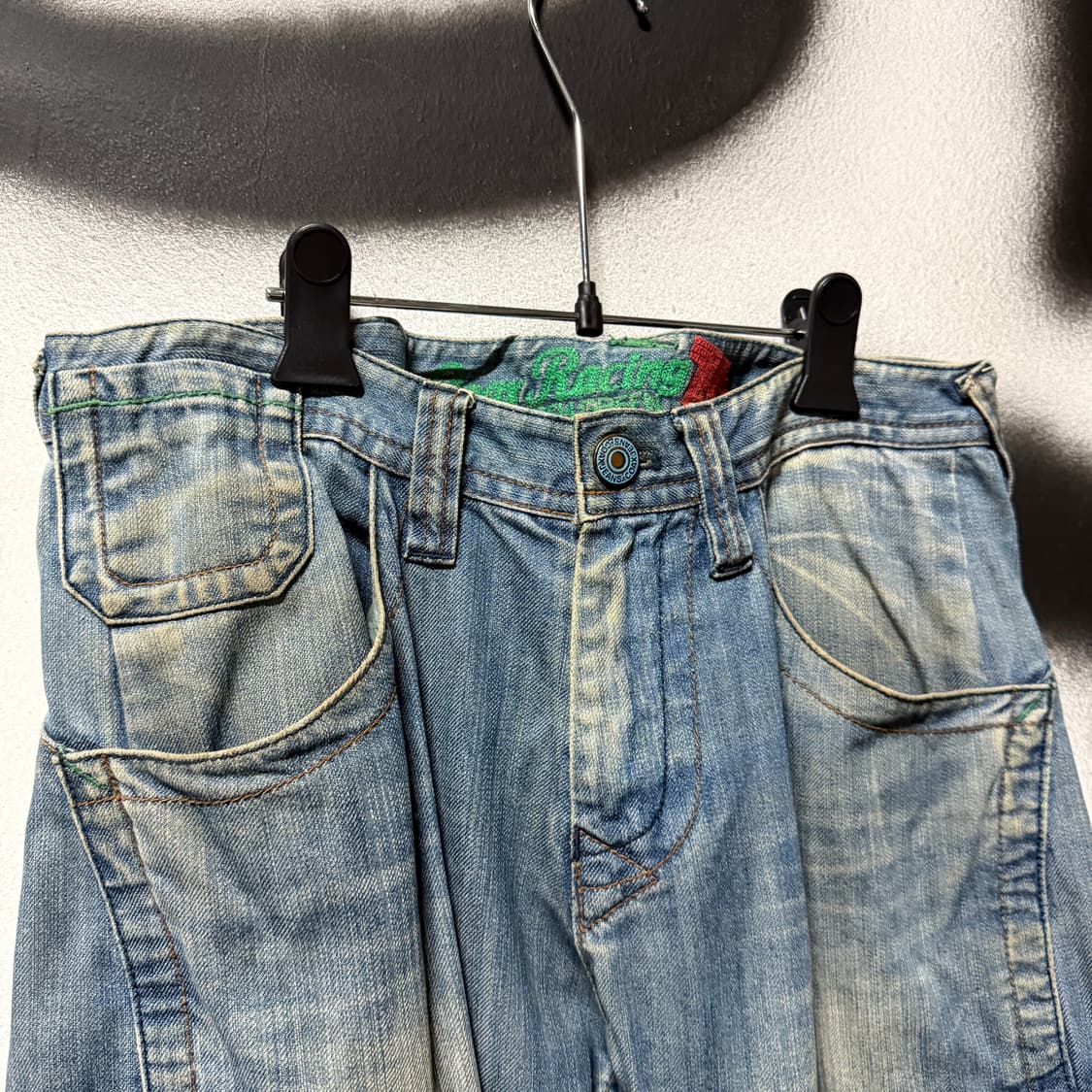 VTG 빈티지 빅사이즈 포켓 디테일 워싱 와이드 카고 데님 팬츠 상품이미지3
