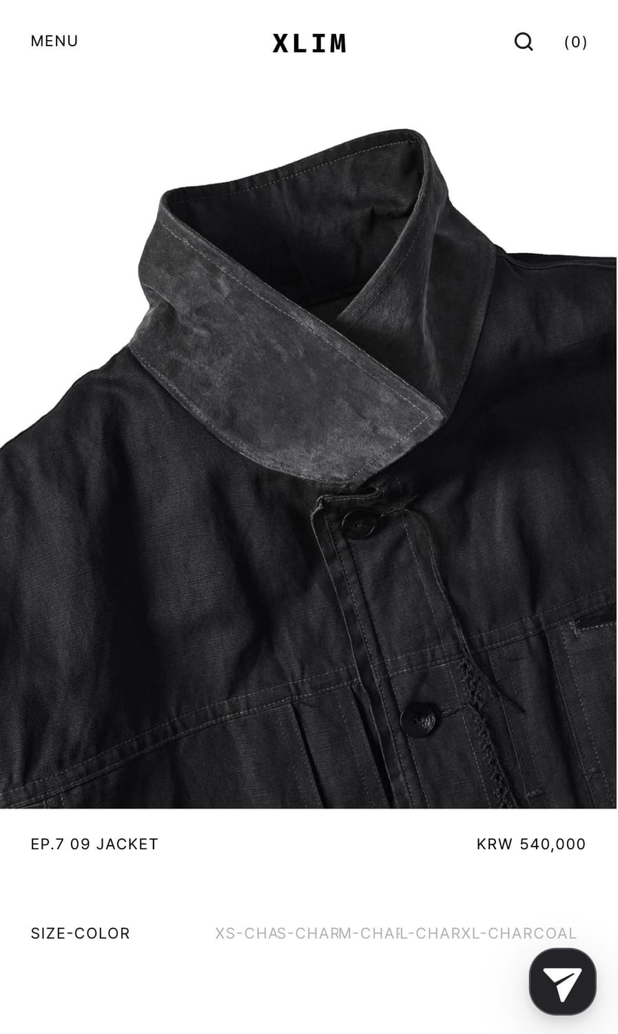 [급처] 엑슬림 ep.7 09 jacket charcoal 상품이미지1