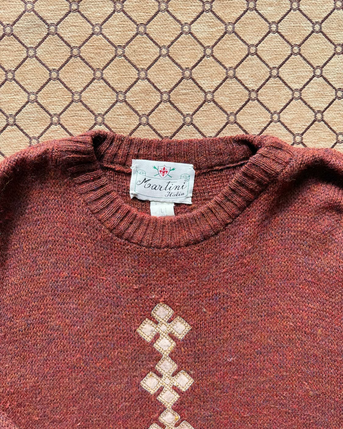 버건디 디테일 니트 상품이미지1