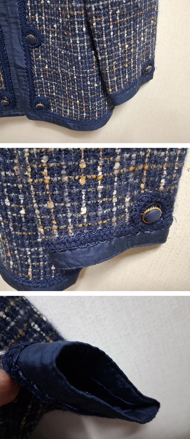 일본빈티지 Leilian 모직울 트위드모직 투피스 셋업 상의 77 스커트 상품이미지4