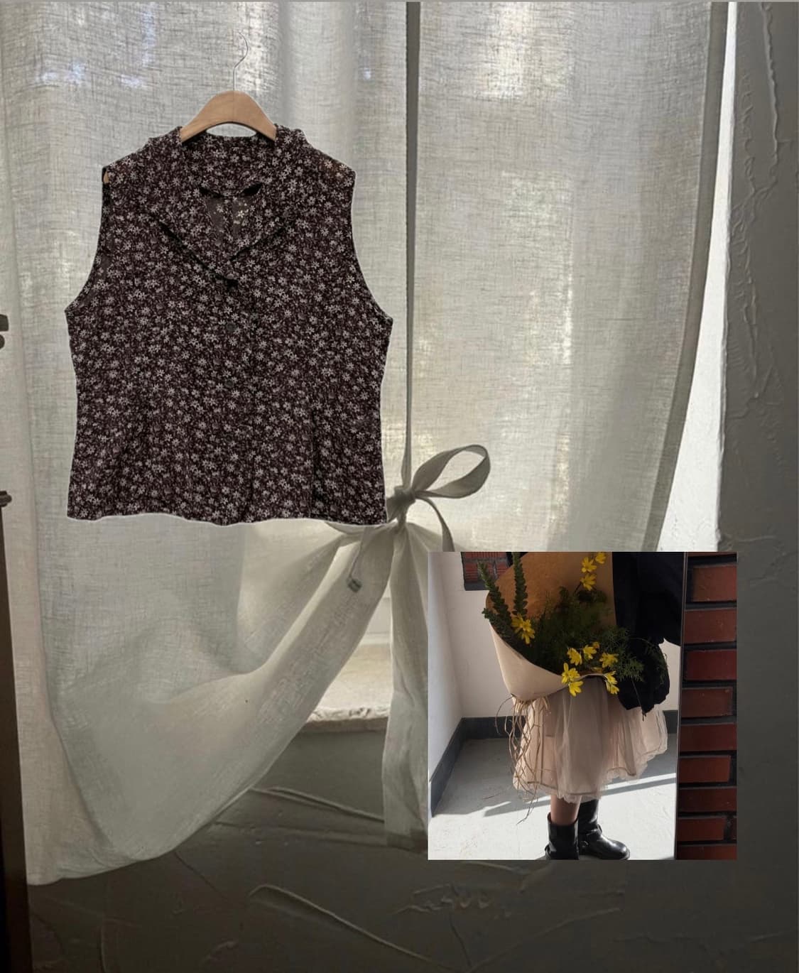 Floral Frill Sleeveless Blouse  상품이미지1