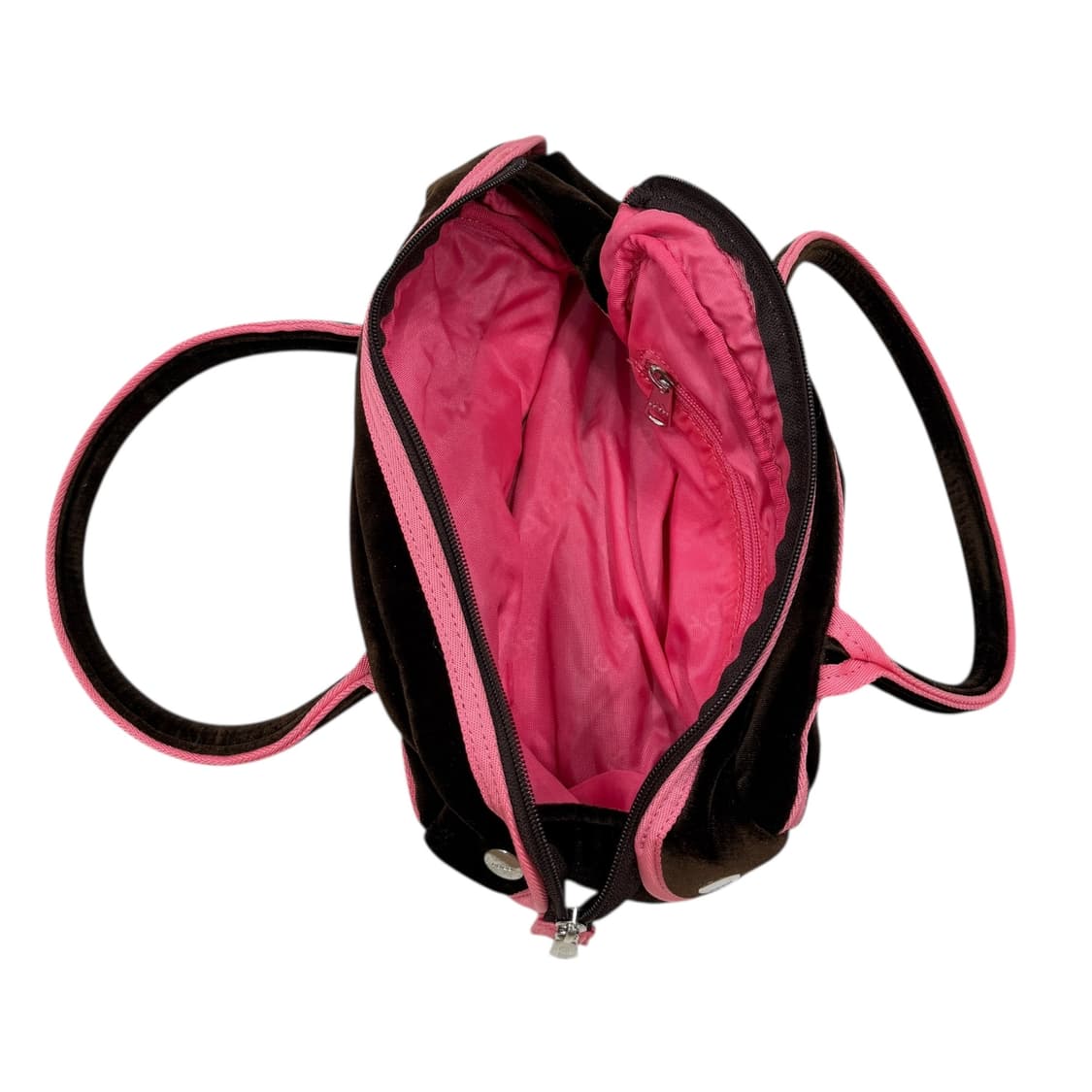 아디다스 빈티지 희귀 벨로아 벨벳 초콜릿 브라운 핑크 미니백 Y2K 가방 상품이미지3