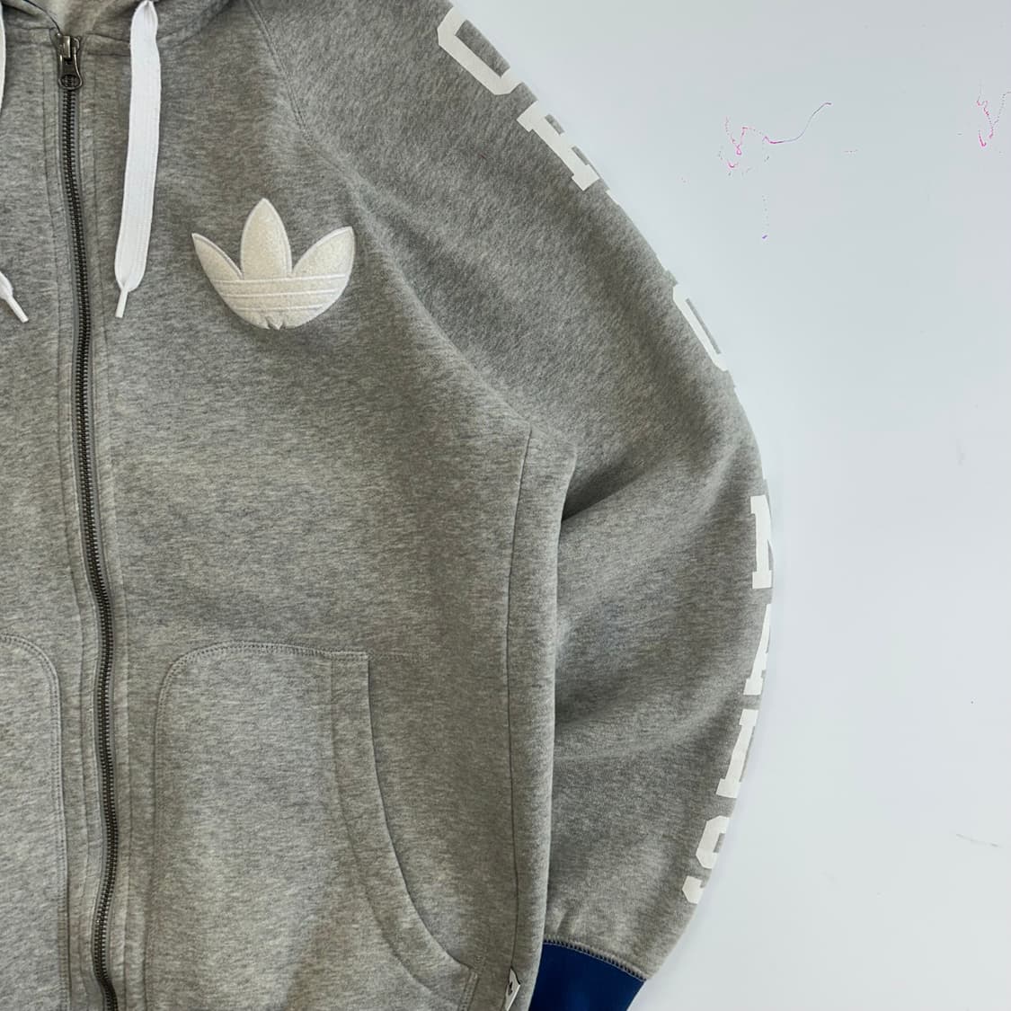 Adidas 아디다스 파이어버드 블루 그레이 배색 후드집업 상품이미지5