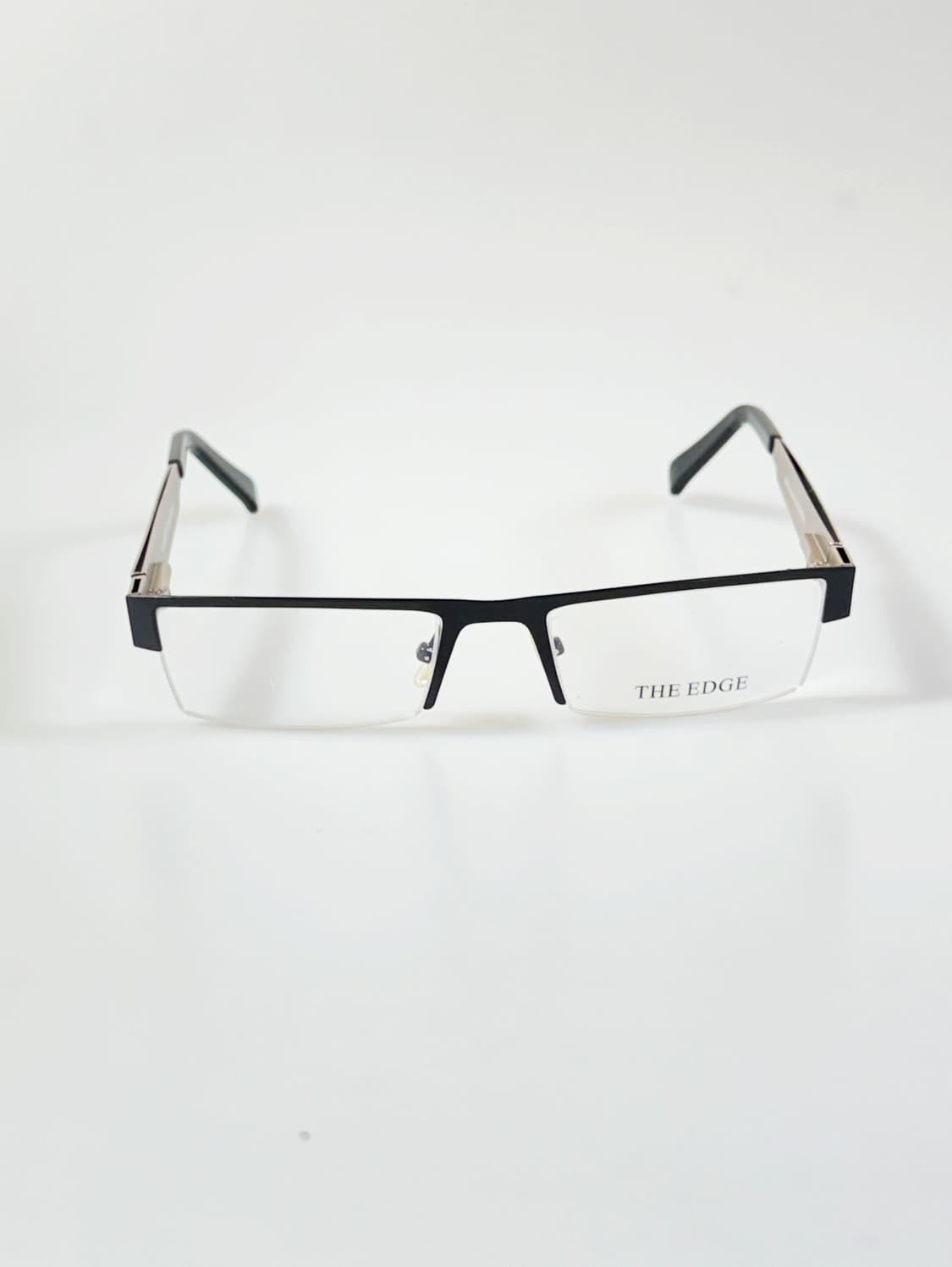 THE EDGE 블랙 메탈 반무테 스퀘어 빈티지 안경 상품이미지2