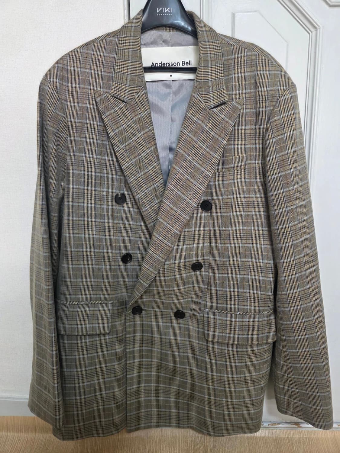 앤더슨벨 유니섹스 더블 브레스트 체크 자켓 블레이저 M 상품이미지2