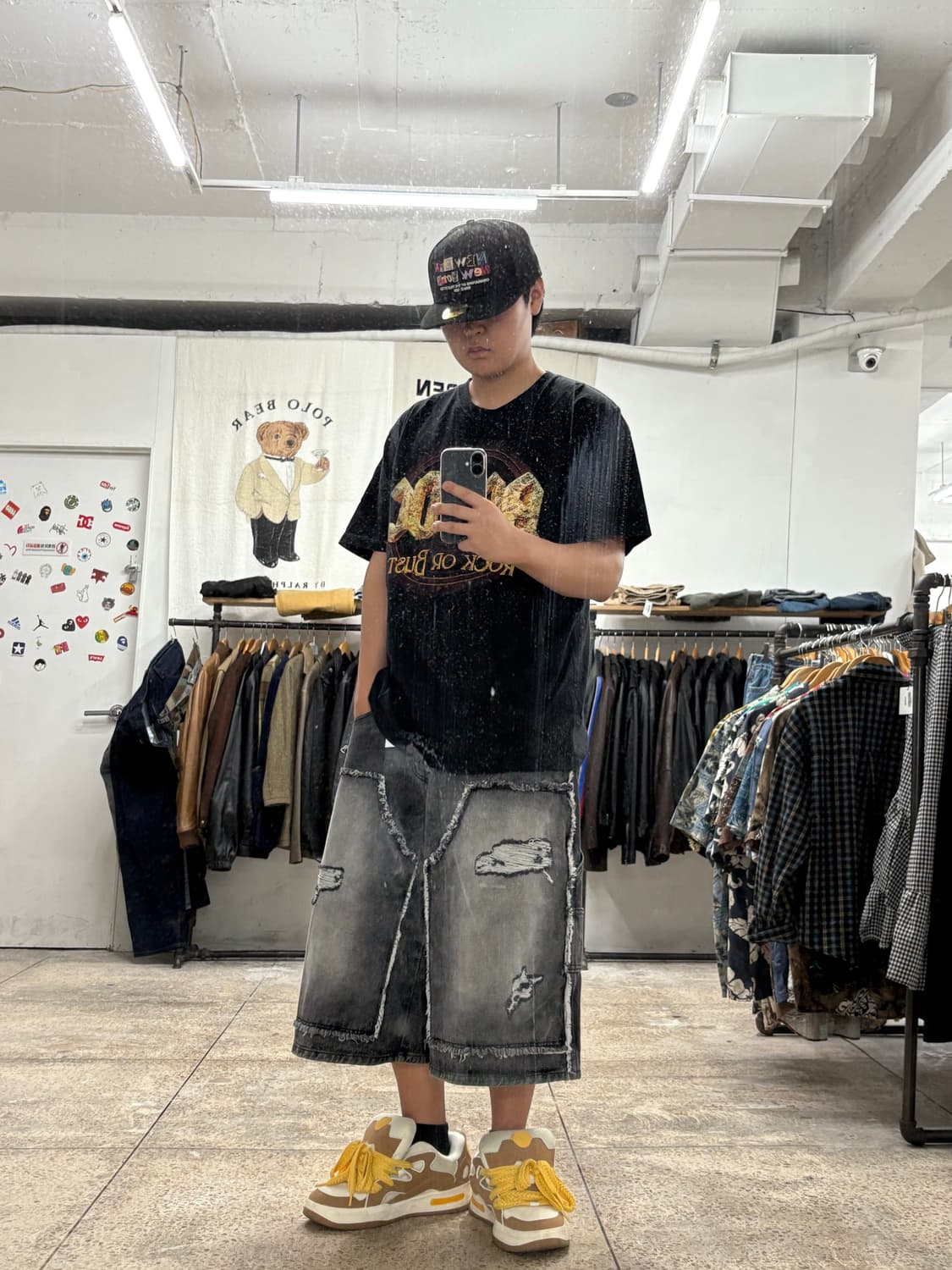 흑청 데미지 버뮤다팬츠 상품이미지3