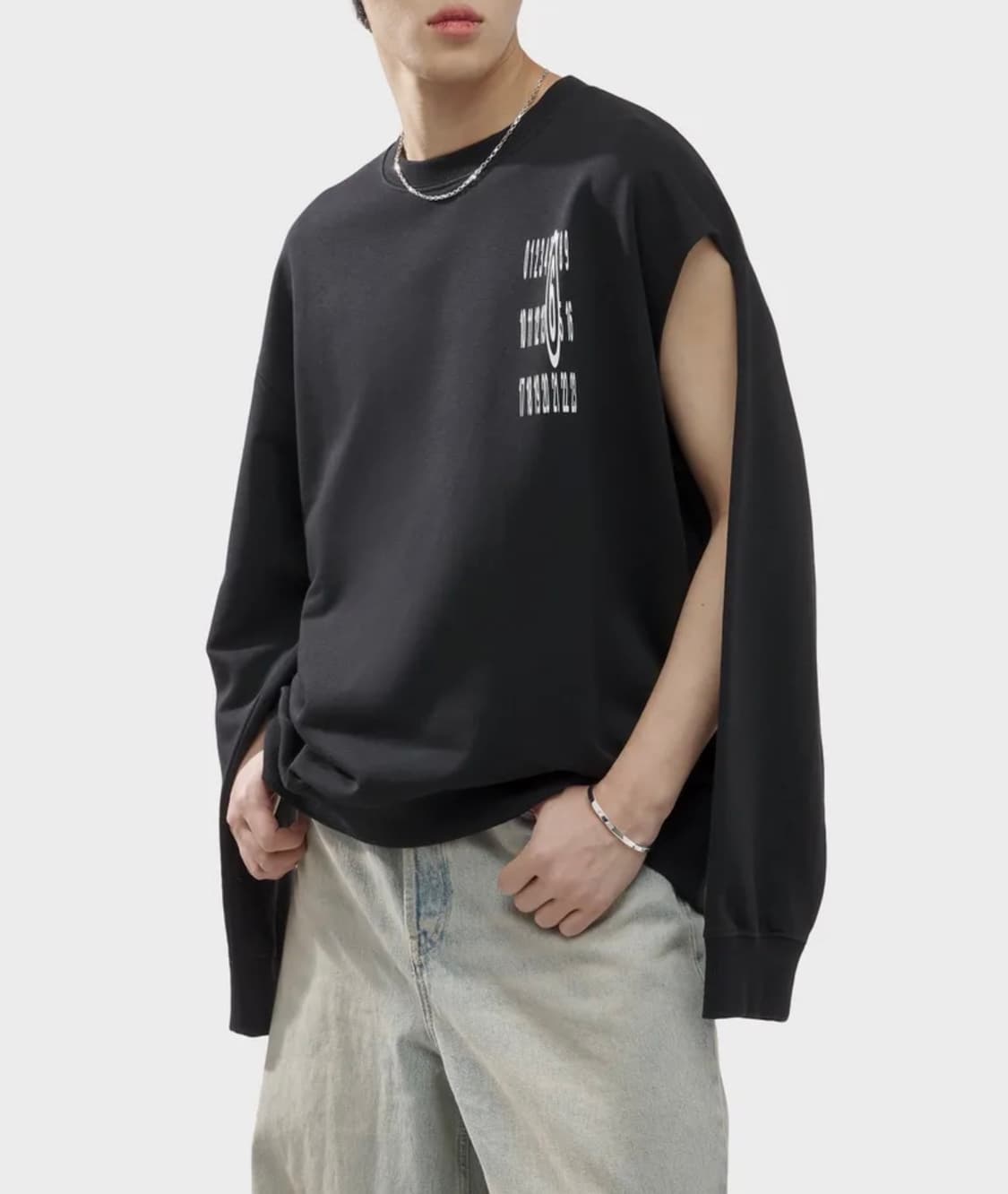 MM6 넘버 로고 커팅 디테일 맨투맨 상품이미지2