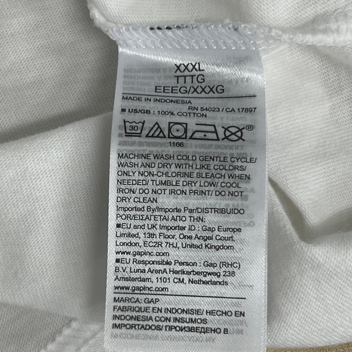 GAP 갭 베이직 로고 화이트 반팔 티셔츠 3XL 상품이미지7