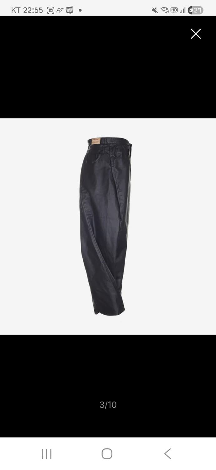 써저리 더블 폴딩 오버 와이드 배기 진 상품이미지2