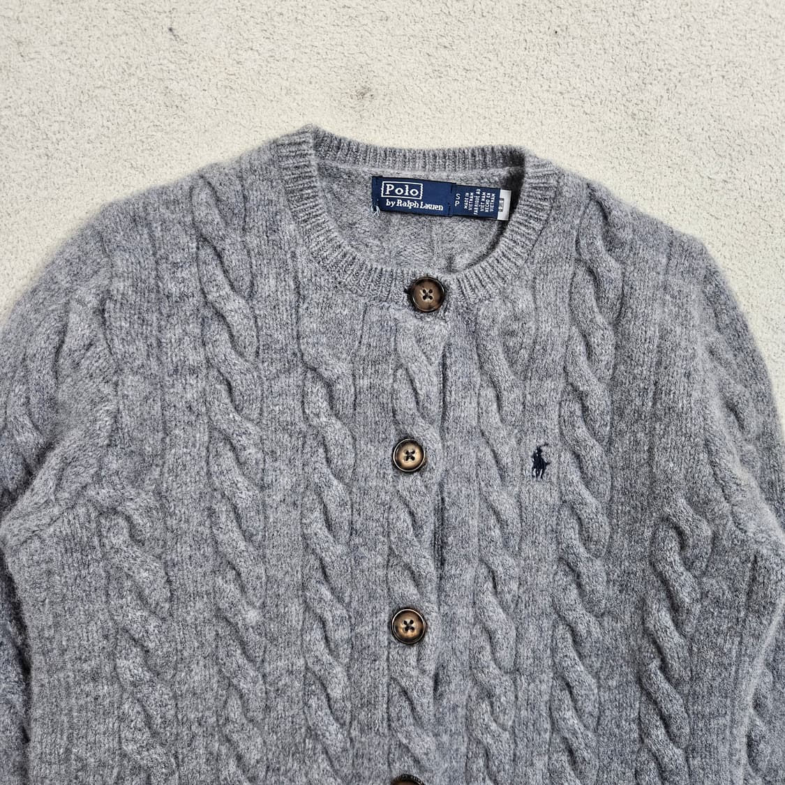 폴로 랄프 로렌 신형 QR 울 캐시미어 케이블 가디건 S 상품이미지5