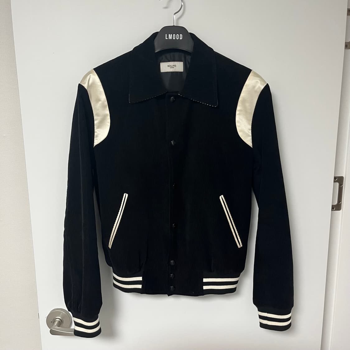 M 롤링스튜디오 골덴 블랙 스타디움자켓 상품이미지1