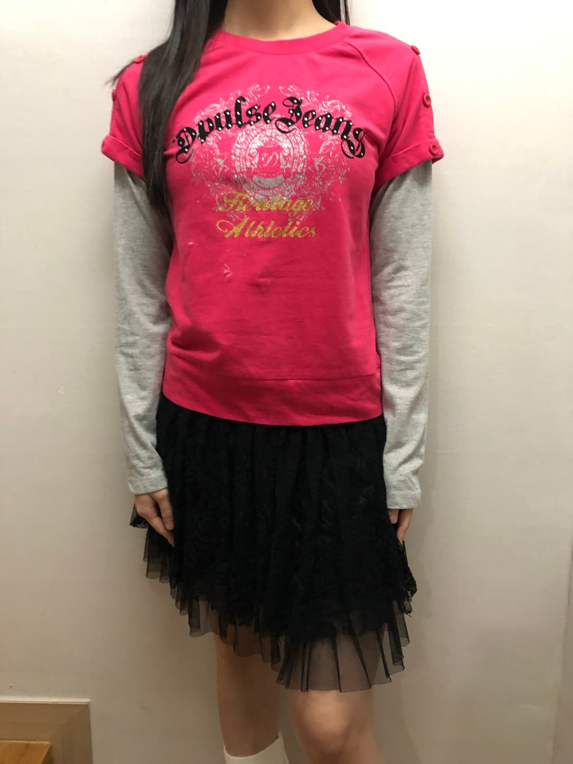 빈티지 핑크 와투케 레이어드 탑 상품이미지4