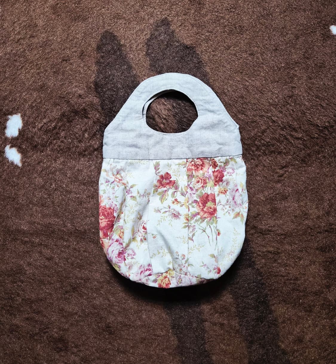 여성용 일본 퀼팅 리버시블 플로럴 패브릭 핸드 백(30*40) 상품이미지9
