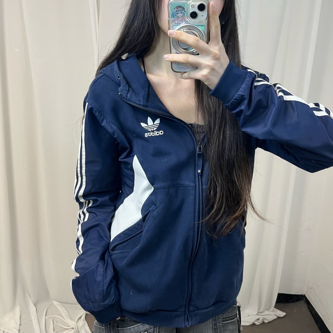 Adidas navy Europa zip-up hoodie 상품이미지3