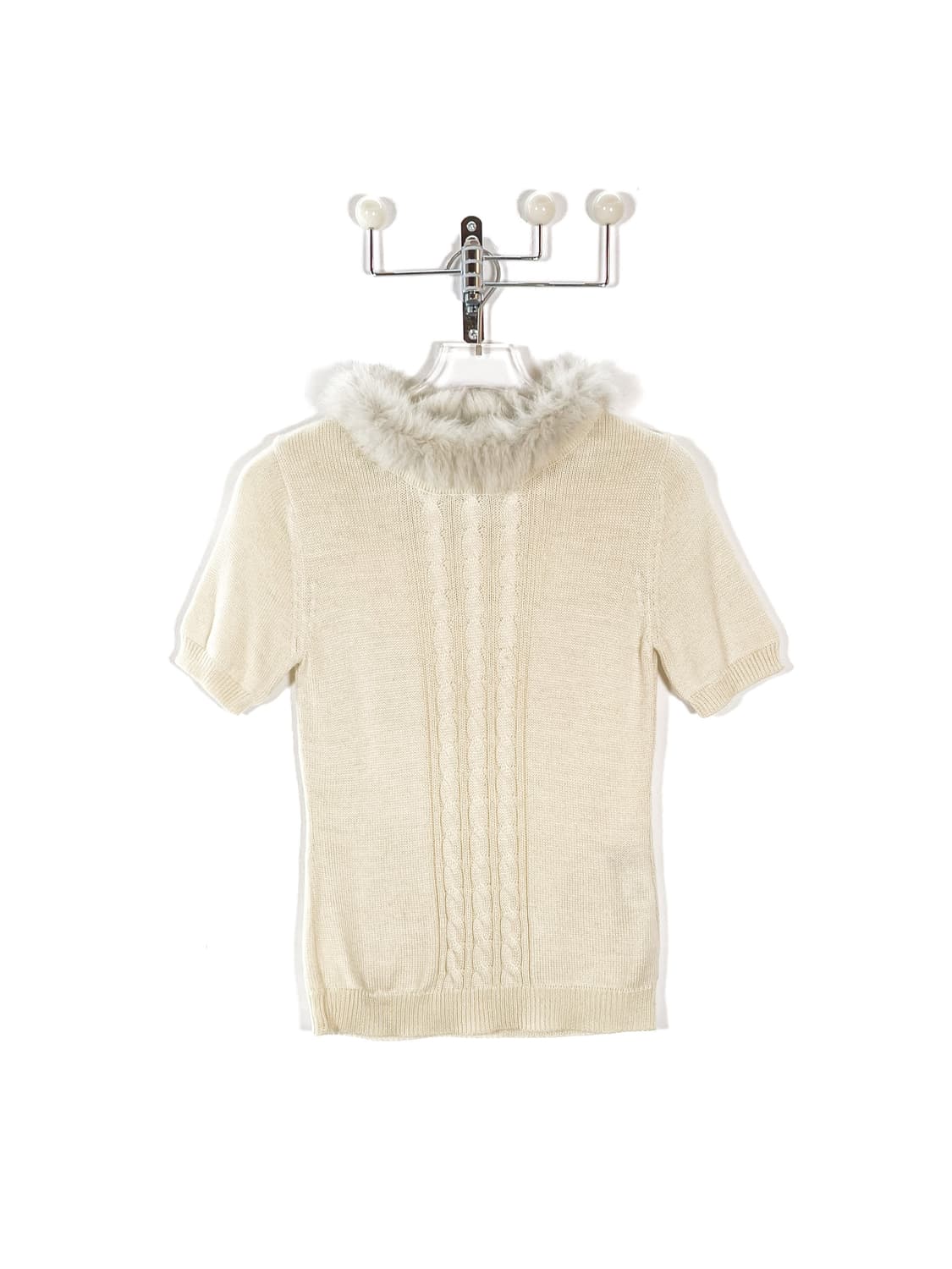 빈티지 폭스퍼 반팔 니트 상품이미지5