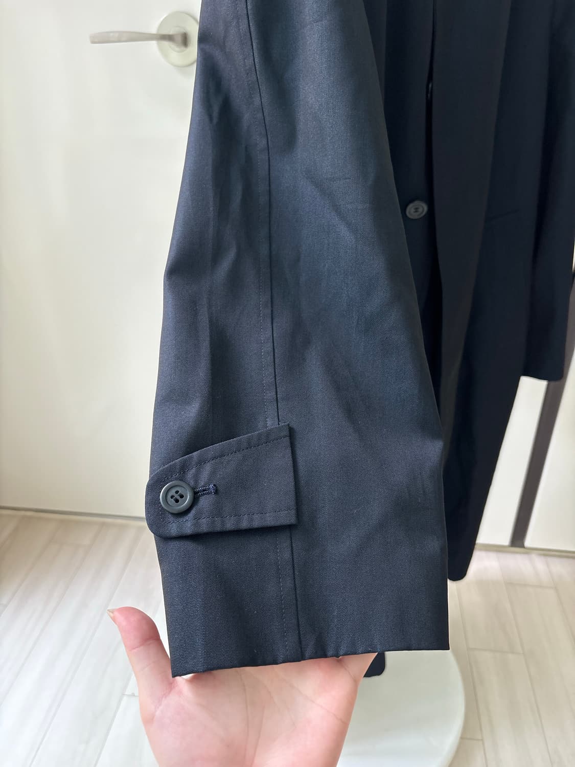 Navy Daddy Fit Trench Coat 상품이미지8