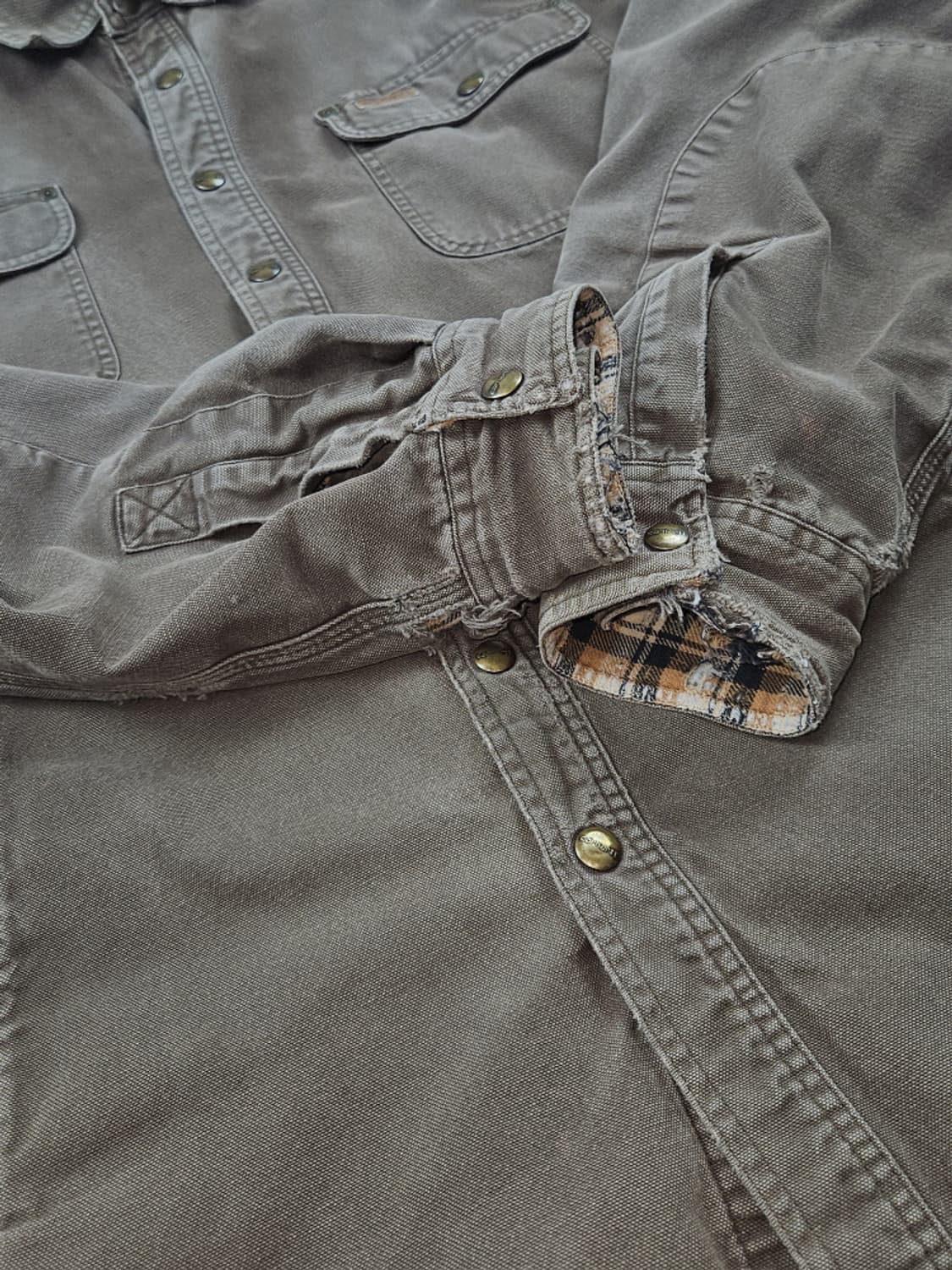 칼하트 덕 캔버스 플란넬 버튼업 워크 셔츠 ( XL ) / 10340 상품이미지6