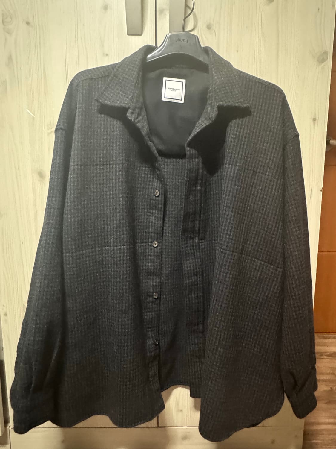 우영미 24fw 울 체크셔츠 팝니다 상품이미지1