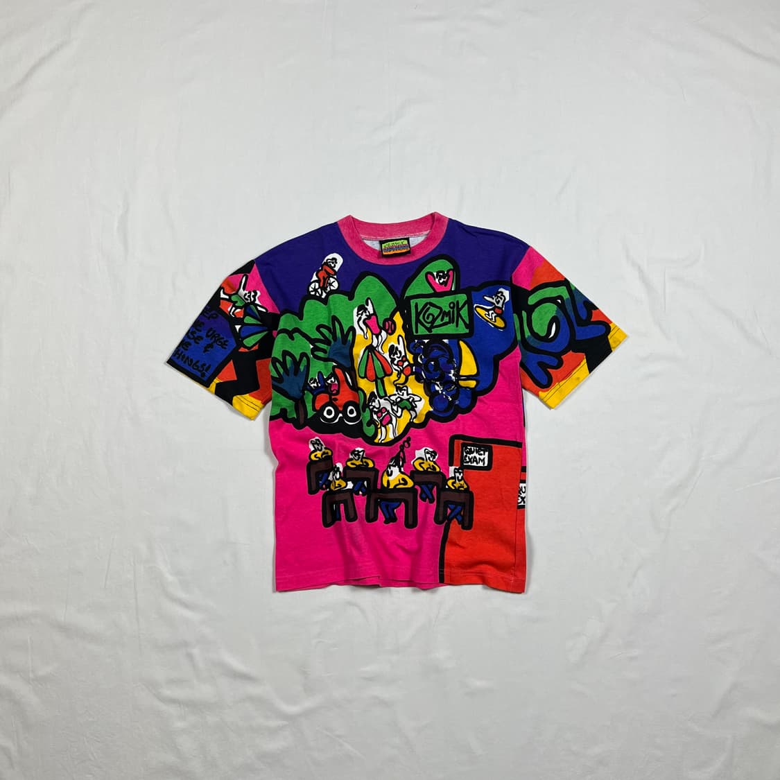 90’s 코즈믹 kozmik 올프린트 반팔티셔츠 상품이미지1