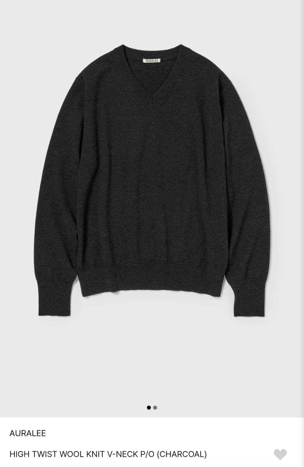 구매) 차콜 5사이즈/  하이 트위스트 울 니트 브이넥 풀오버 니트 상품이미지1
