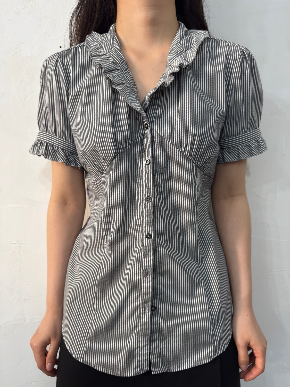 frill stripe shirt 상품이미지2