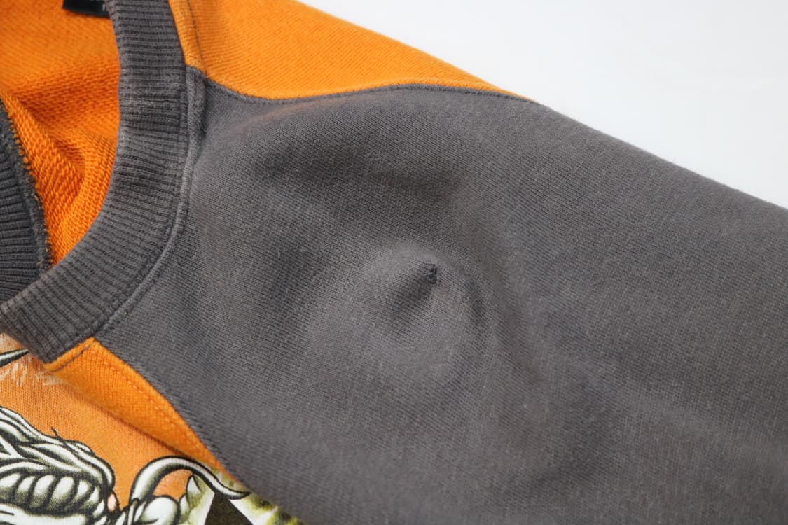 배드보이 빈티지 드래곤 그래픽 오렌지 배색 맨투맨 상품이미지6