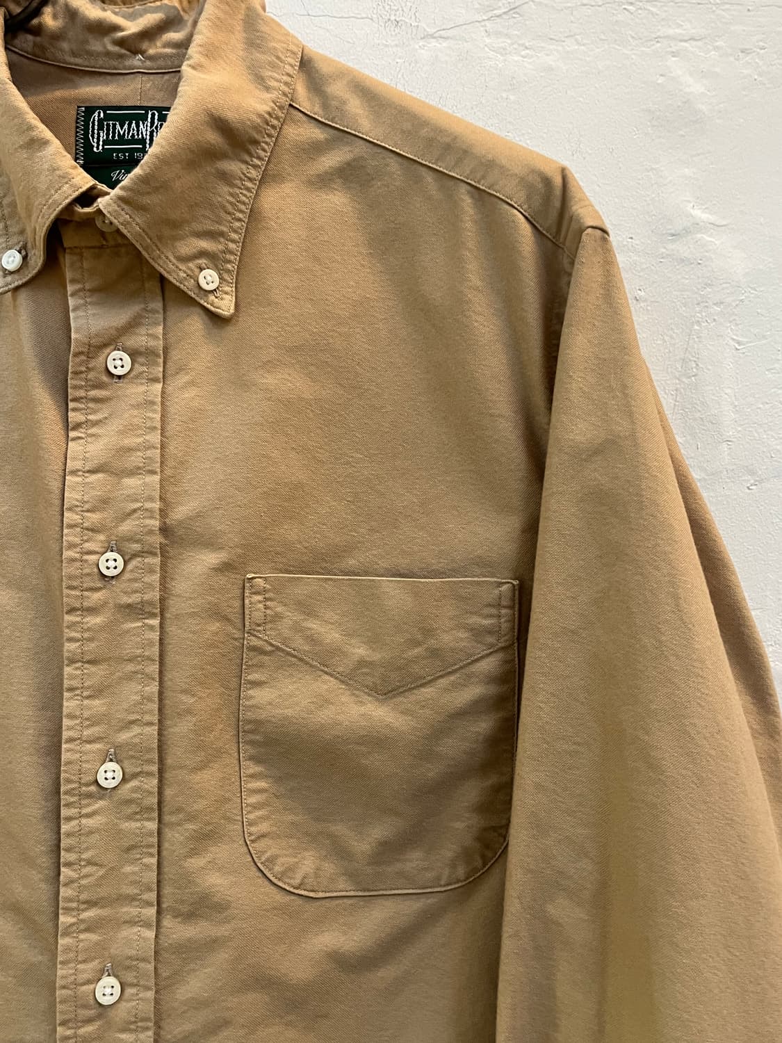 GitmanBros USA 베이지 코튼 셔츠 M 상품이미지5