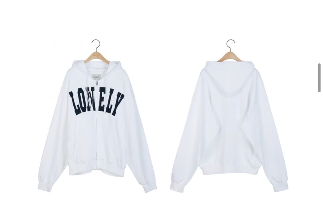 노앙 후드집업 화이트 상품이미지2