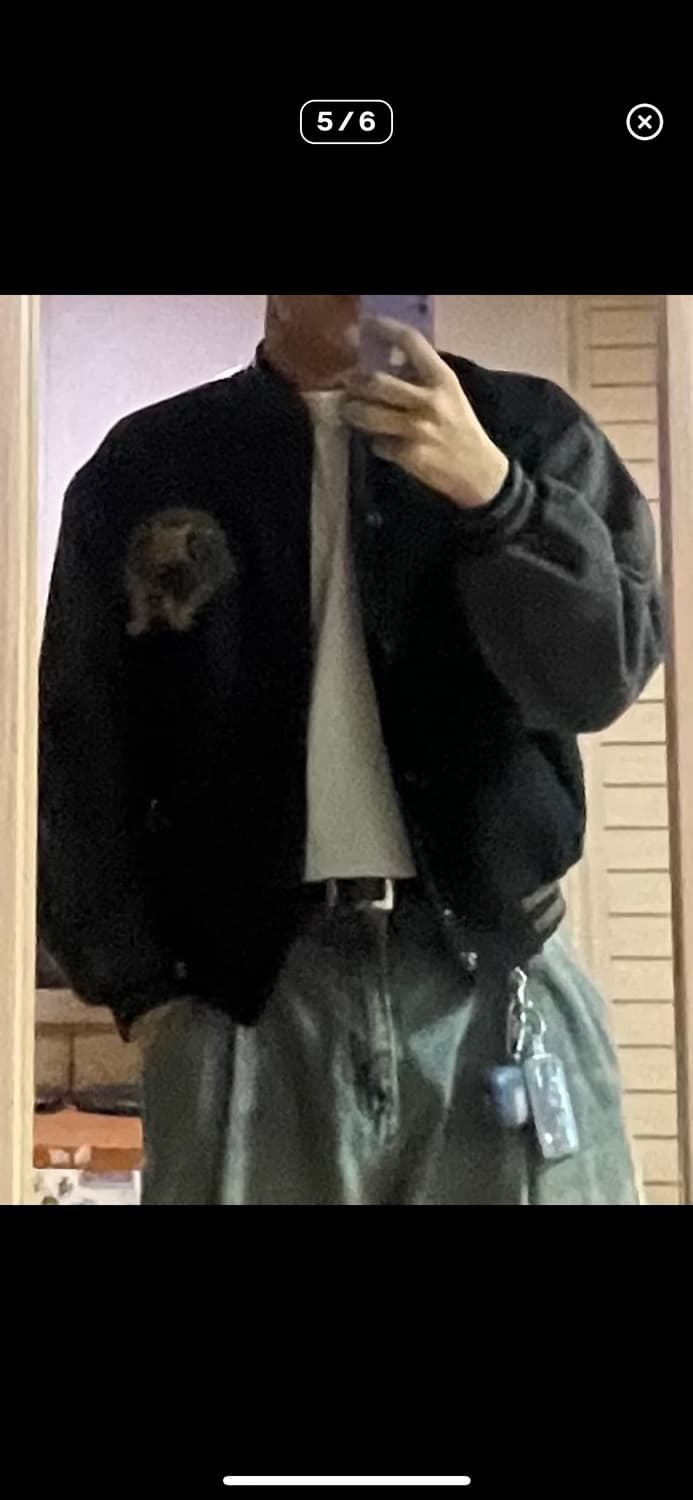 크롭 울 바시티 자켓 상품이미지5