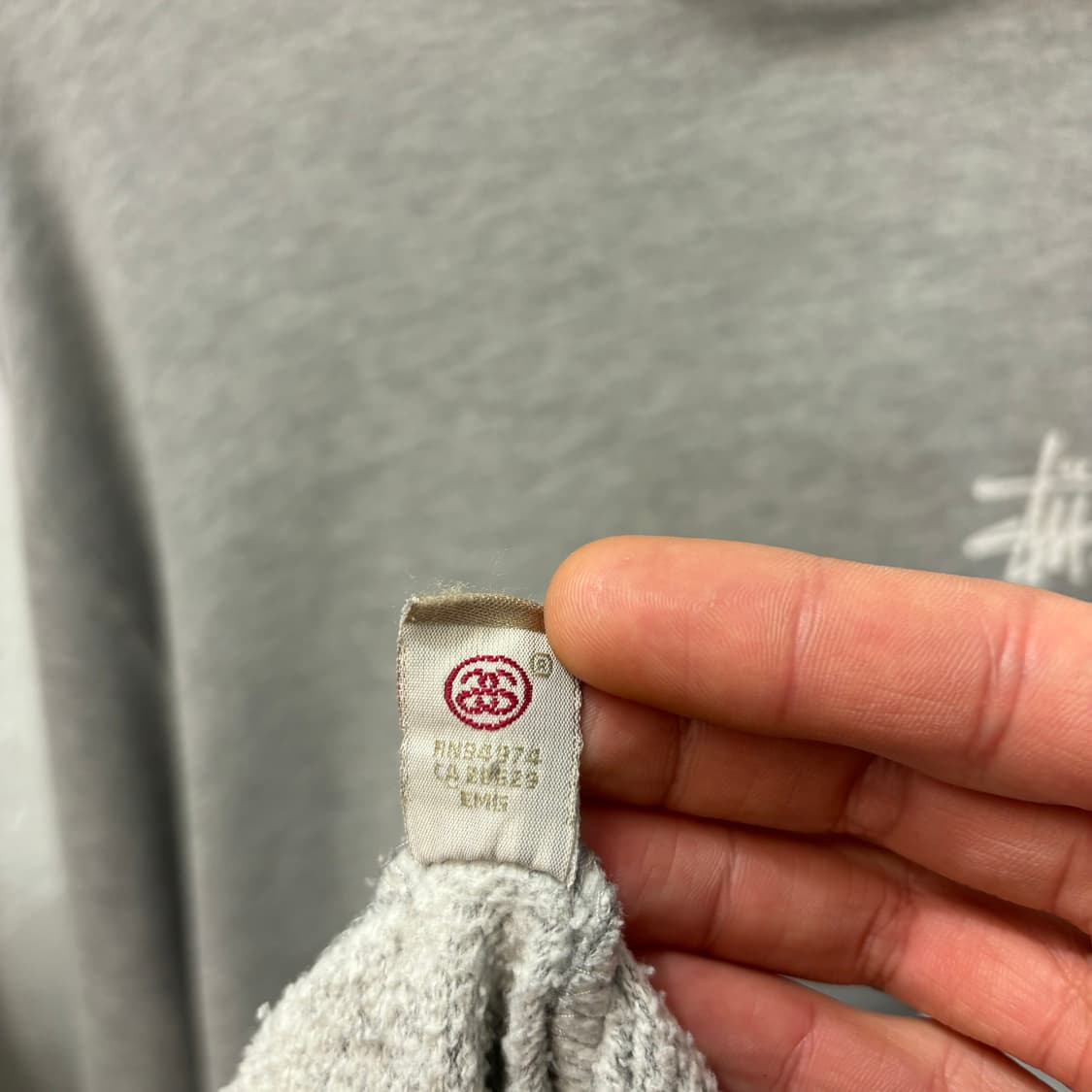 스투시 빅 로고 그레이 후드티 XL 상품이미지9