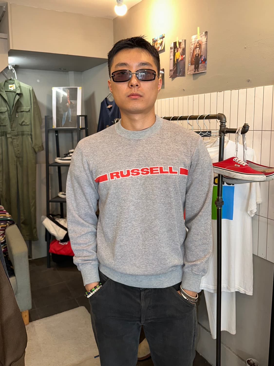 Russell Athletic logo material Topwear 상품이미지1