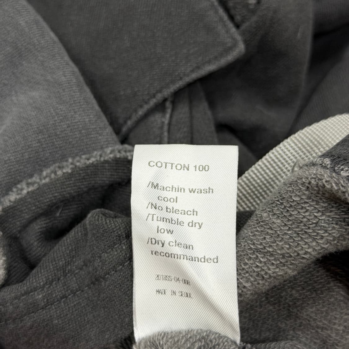 MPQ 피그먼트 워싱 포켓 롱슬리브 맨투맨 그레이 1 상품이미지5