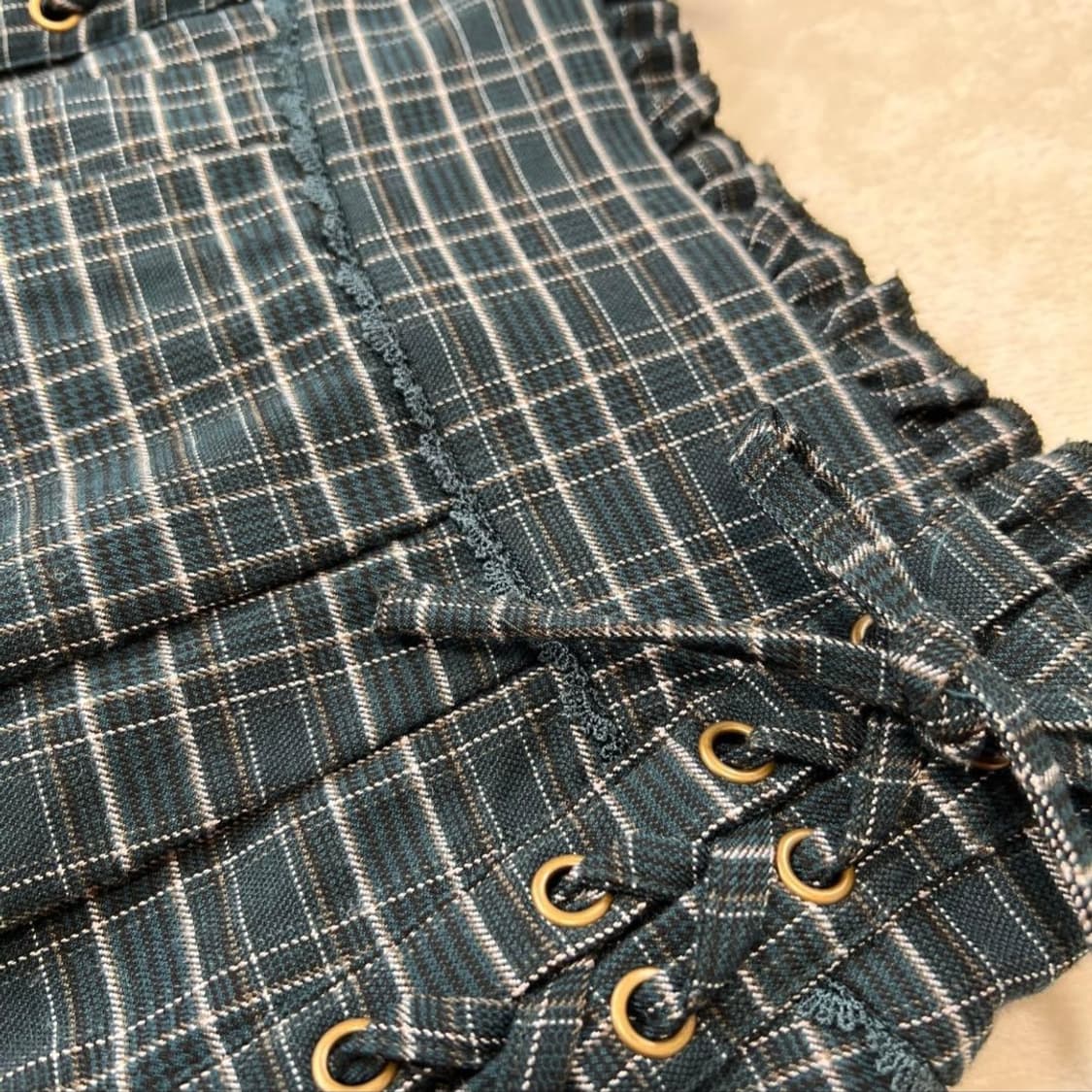 axesfemme 엑시즈팜 체크 프릴 큐롯 스커트 갸루 핀터 모리 빈티지 상품이미지2