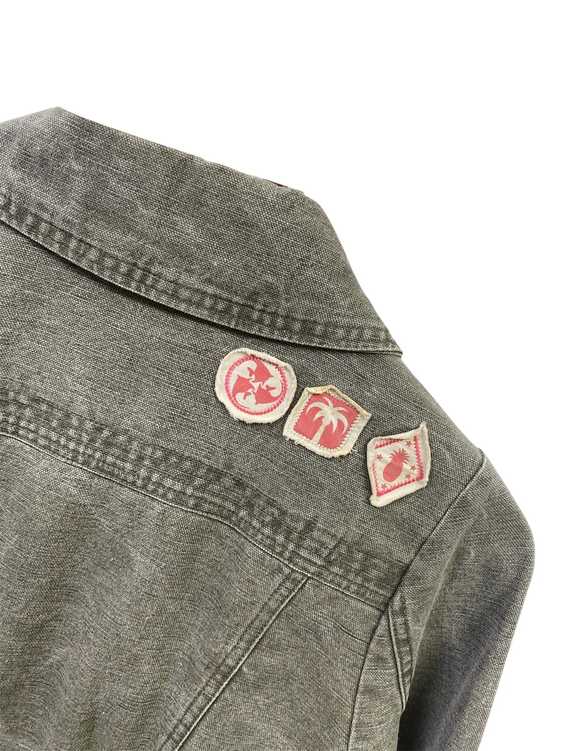 디젤 페이즐리패턴 포인트 카키 패치 자수 자켓 상품이미지3