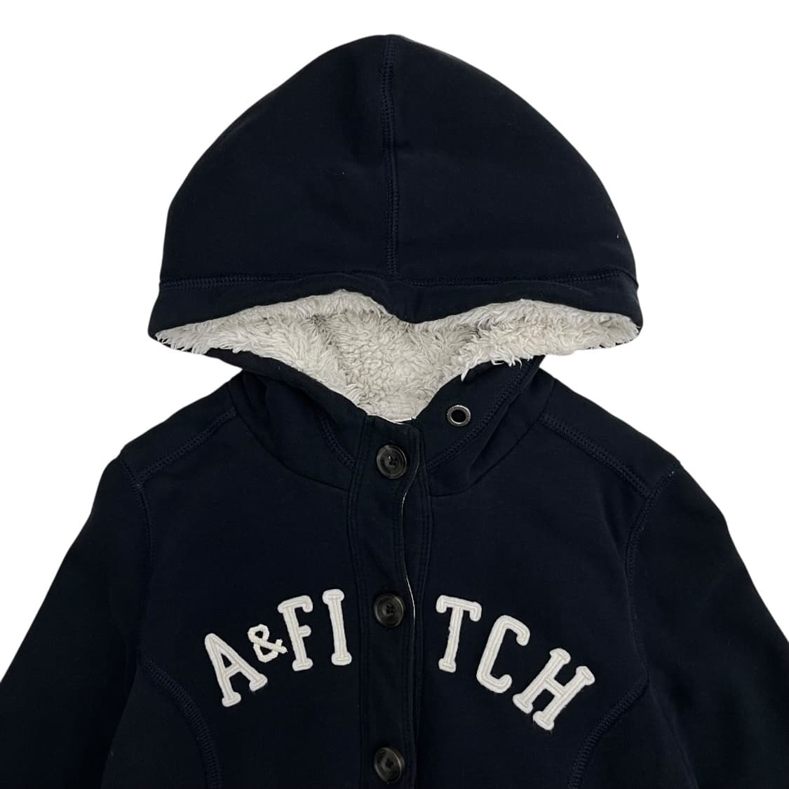 아베크롬비 센터로고 네이비 버튼 후드 M 상품이미지4