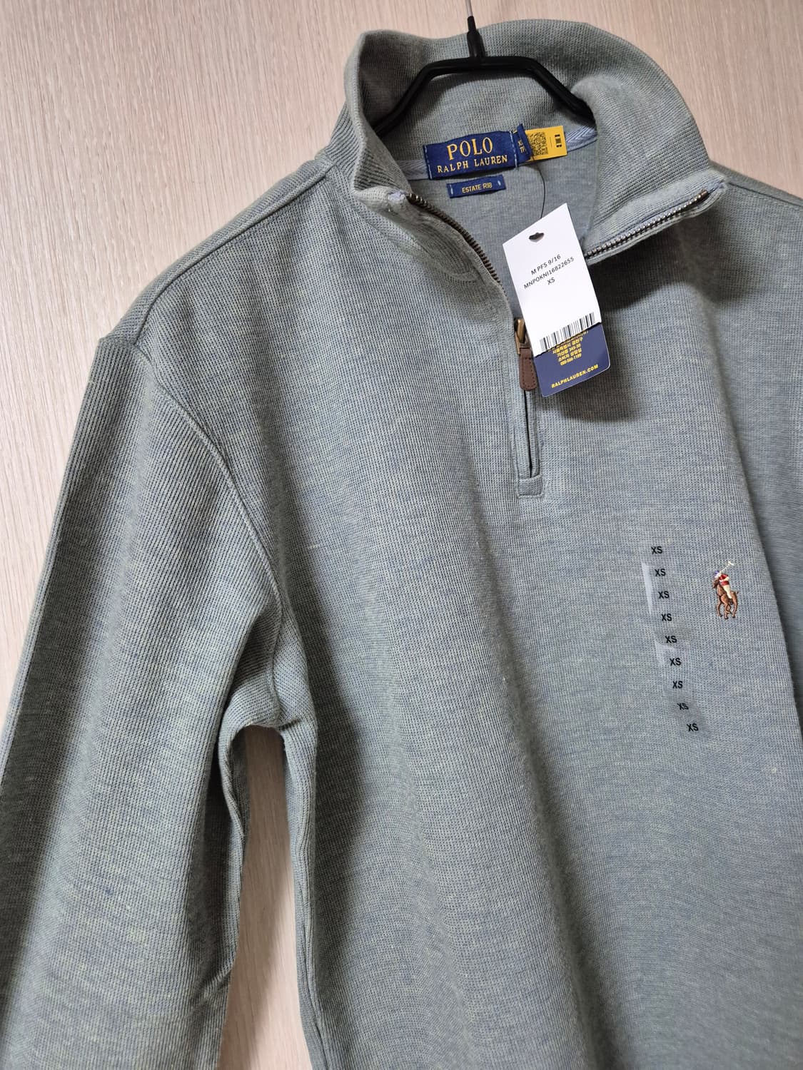 정품 (새제품) 폴로 랄프로렌 반집업 코튼 니트 스웨터 XS 상품이미지3