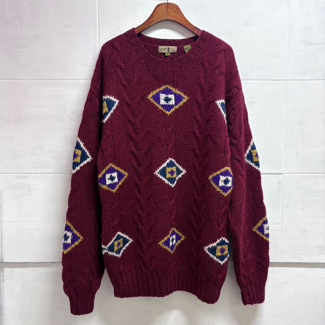 Robert Stock 버건디 핸드메이드 니트 L 상품이미지1