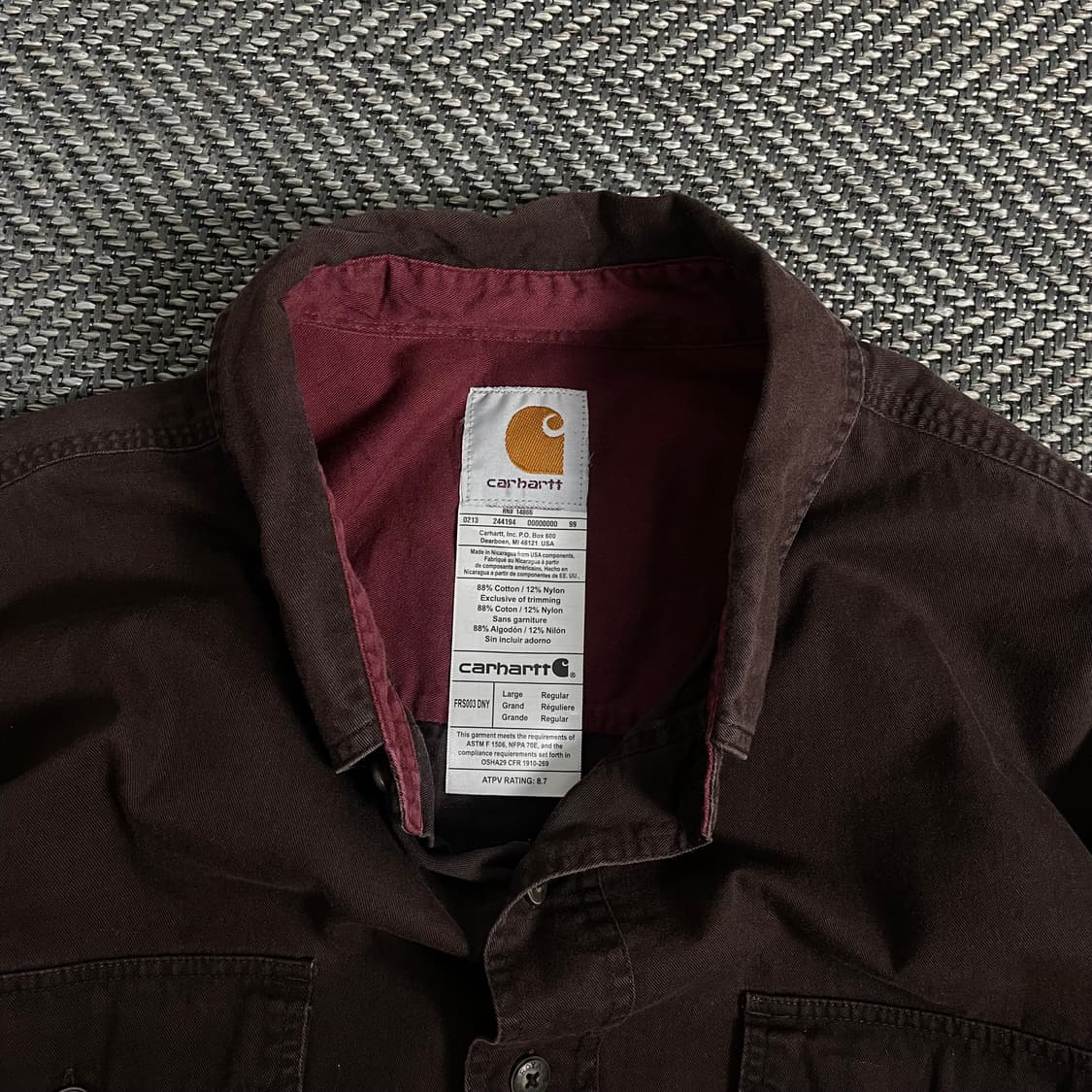 칼하트 투포켓 박시핏 브라운 워크 셔츠y 2921 상품이미지5