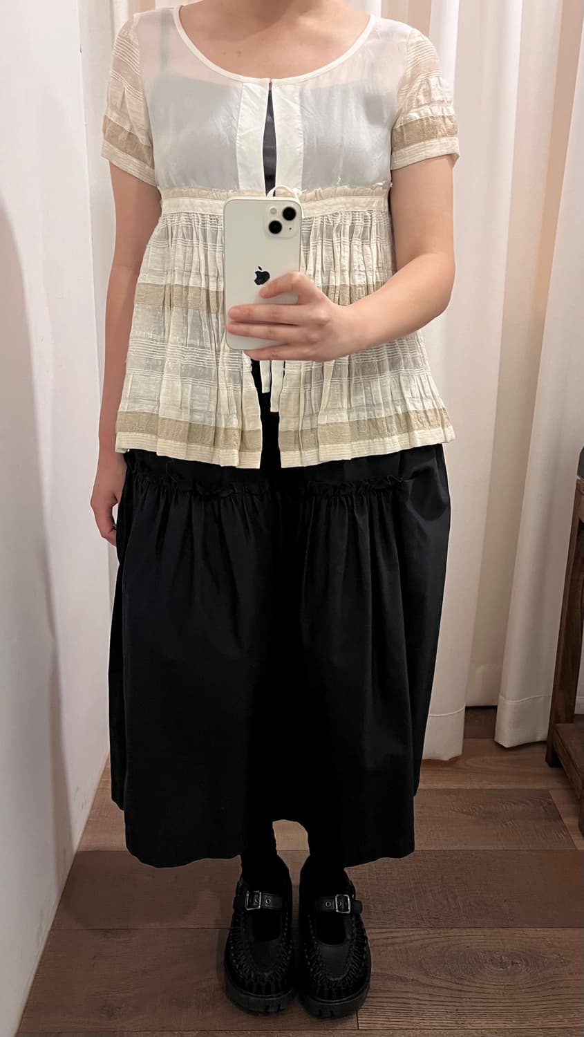 Shirring Docking Ribbon Blouse 상품이미지2