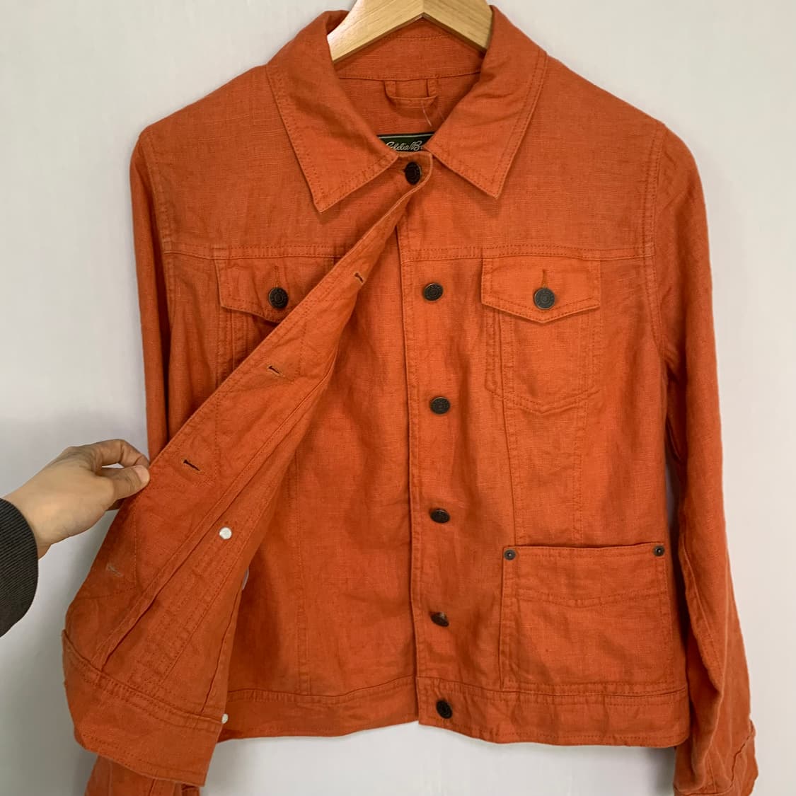 에디바우어 빈티지 린넨 포켓 버튼 자켓 오렌지 남성 S 남녀공용 상품이미지6