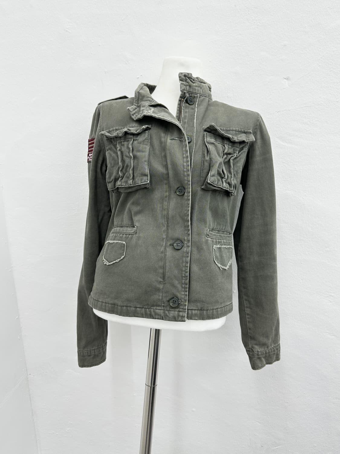 Vintage khaki flag patch jacket 상품이미지1