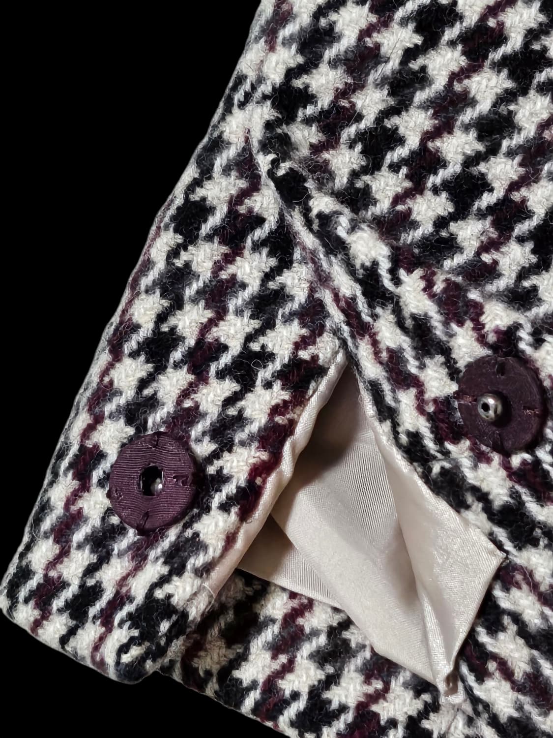 질스튜어트뉴욕 울혼방 하운드투스 체크 여성 롱코트 88 M/상태좋음 상품이미지6