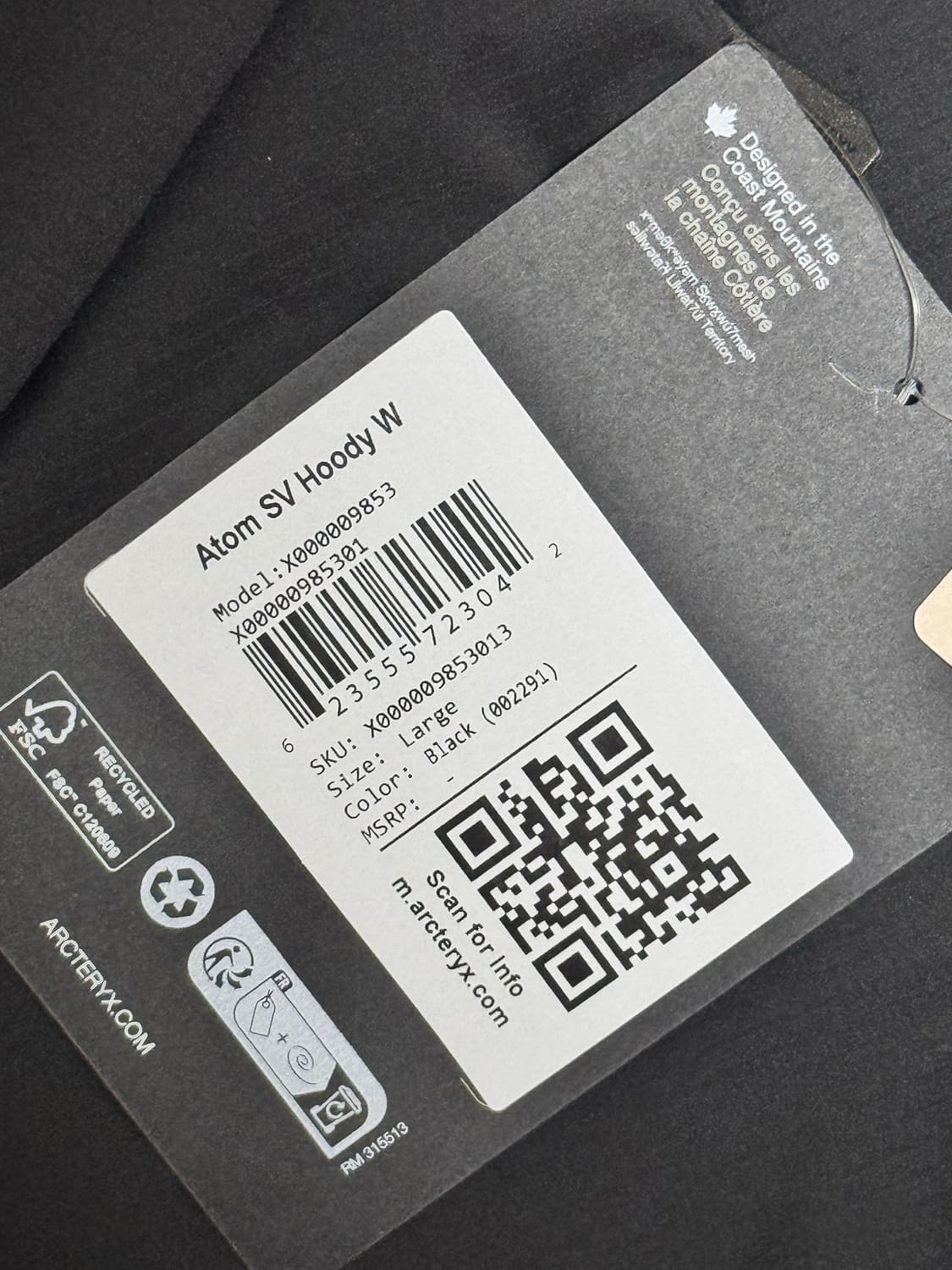 아크테릭스 아톰sv 여자 L사이즈 상품이미지2