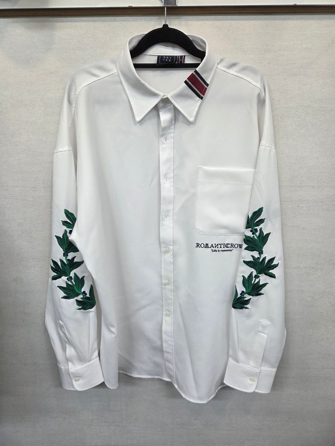 로맨틱크라운 오버핏 자수 셔츠긴팔 L 상품이미지1