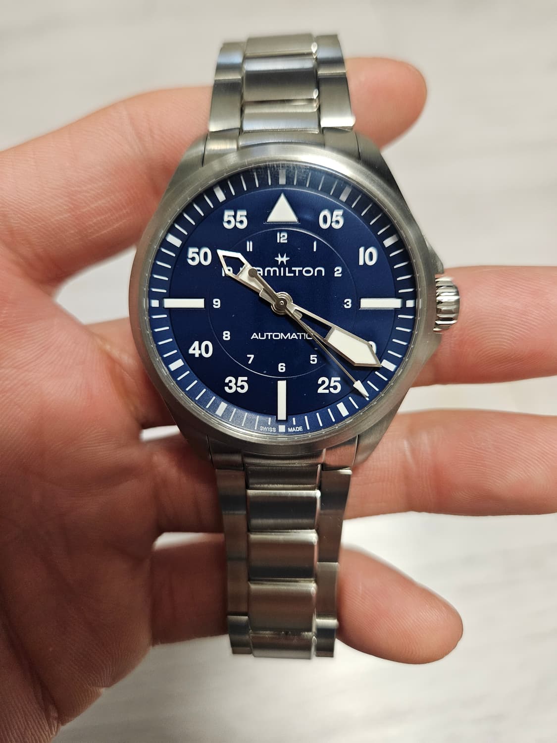 해밀턴 카키에비에이션 파일럿 오토 39mm 블루 상품이미지2