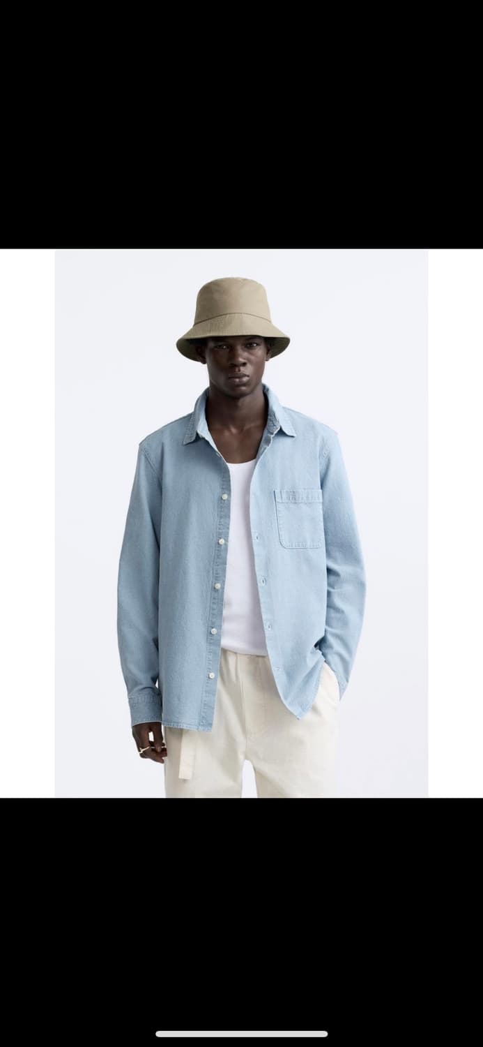 M 자라 워시드 데님 셔츠 Origins 스페셜 컬렉션. 상품이미지2